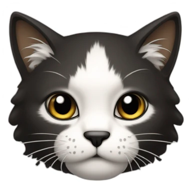 Gato bravo peludo preto e branco sticker