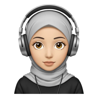 hijab DJ, headphone sticker