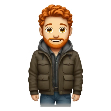 Redhead guy wearing winter clothes sticker