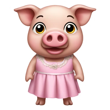 Pig wearing dress  sticker