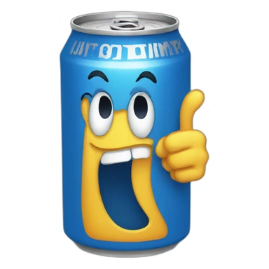 Blue Beer can laughing emoji sticker