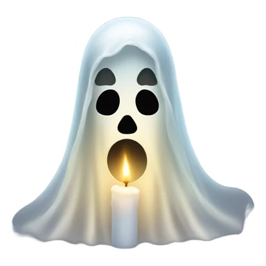transparent ghost, ethereal with a candle, without shape. sticker