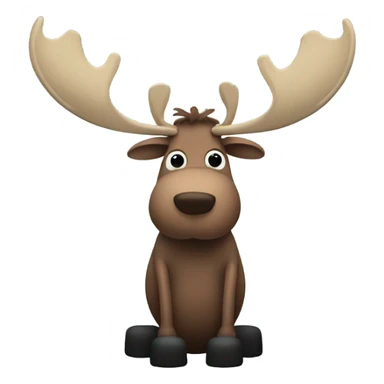 Moose with tire rims instead of legs sticker