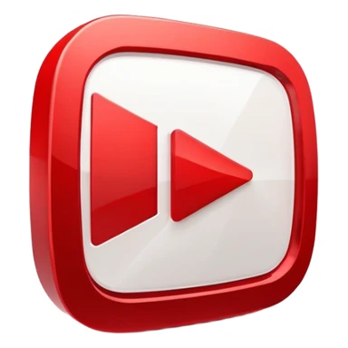 red YouTube play button logo with speed lines sticker