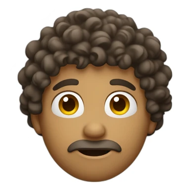 curly guy thinking sticker