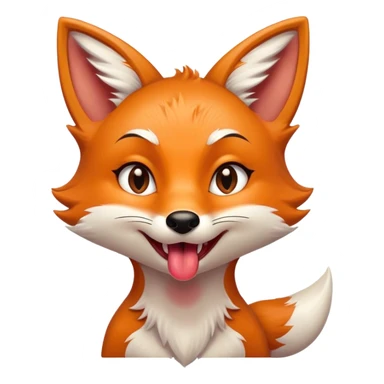 Mischievous girl fox with a slight smirk and tongue sticking out sticker
