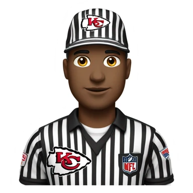 Referee in Kansas City chiefs gear sticker