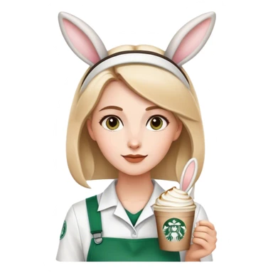 Starbucks bunny barista sticker