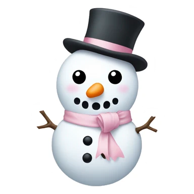 Snowman with a light pink bow sticker