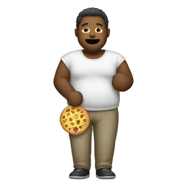 person with big back eating sticker
