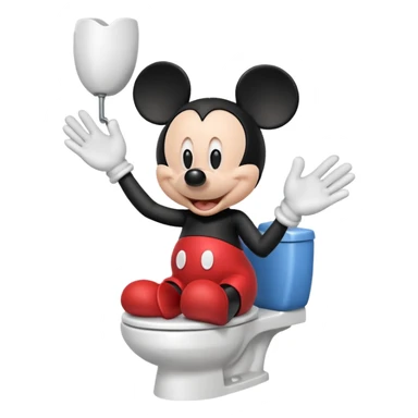 mickey mouse on toilet sticker