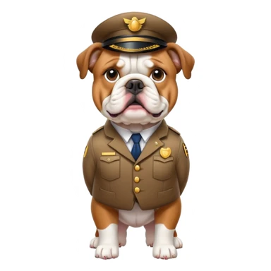 english bulldog with a postman sticker