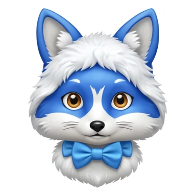 blue fox wearing bow ties sticker