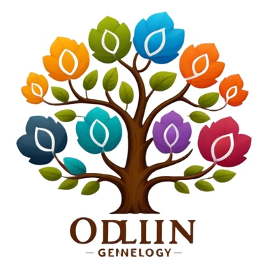 created a highly detailed but manly looking family genealogy logo with multiple colors and make sure to include the name Odlin sticker