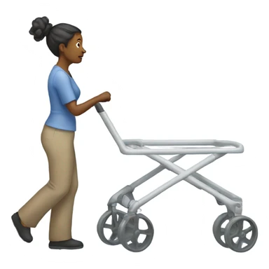 Woman using walker sticker