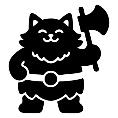 A happy, moderately plump barbarian cat that is red and white, fluffy sticker