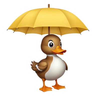 Duck with an umbrella sticker