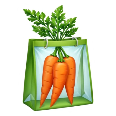 buy bag with carrot. Transparent background sticker