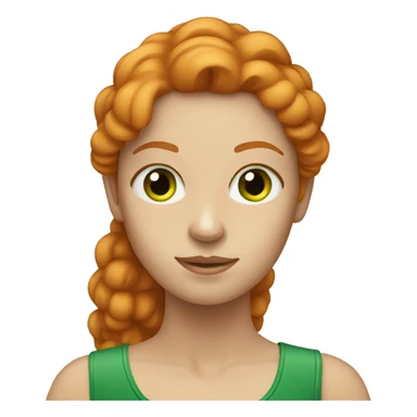 Ginger women white with green eyes sticker