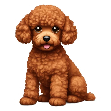 Create an emoji that is a red toy poodle and that is a puppy sticker