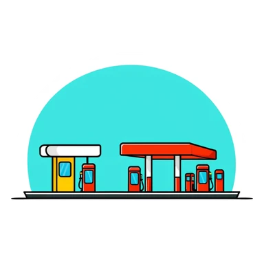 petroleum drop and gas station sticker