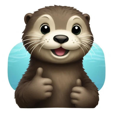 furry cartoon sea otter thumbs up sticker