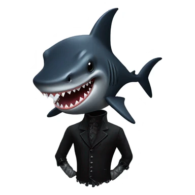 A goth shark sticker