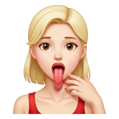 girl grabbing neck with tongue out   sticker