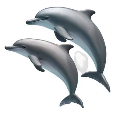 two dolphins jumping out of the ocean and the rainbow behind them with sparkles ￼￼ sticker