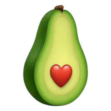 Avocado with heart  sticker