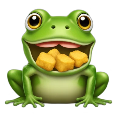 frog with mcdonalds nuggets sticker