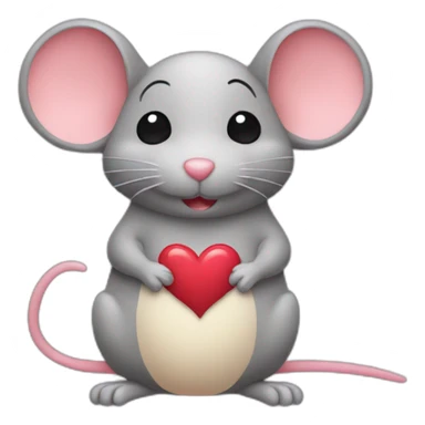 Mouse with hearts  sticker