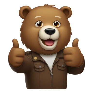 Bear with white beard giving a thumbs up  sticker