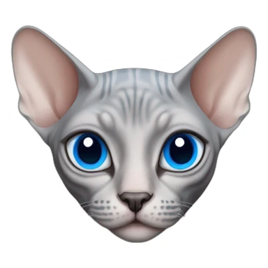 grey sphynx cat with blue eyes sticker