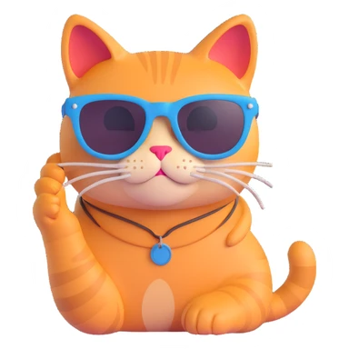 cat wearing sunglasses sticker
