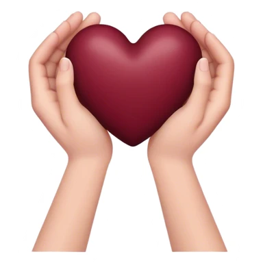 Burgundy color heart  in your hands sticker