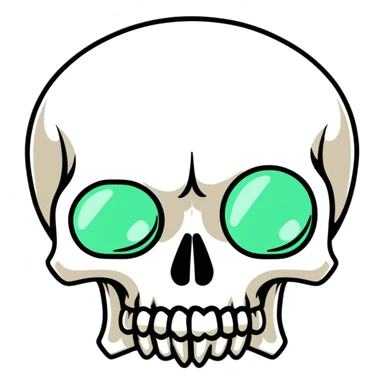 shocked skull sticker