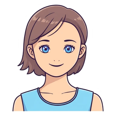 smiling girl with blue eyes sticker