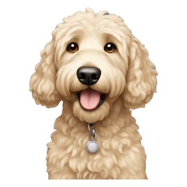 cream goldendoodle dog sticker