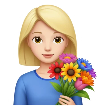 flower-bearing person sticker