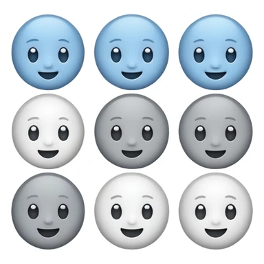 Baby Blue, gray and white emojis sticker
