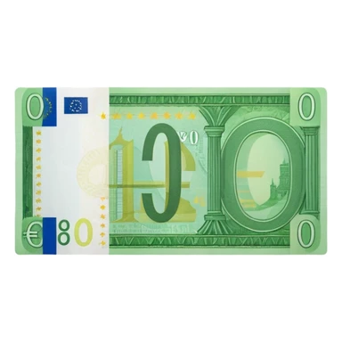 green euro banknote with '0€' sticker