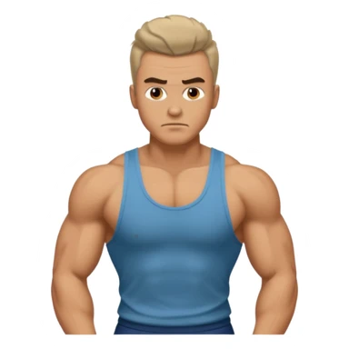 A 1980s video game tough guy sticker