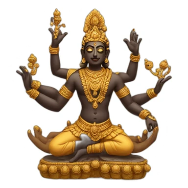 Indian sculpture with multiple arms and a divine appearance sticker