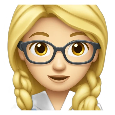 femme blond docteur queue de cheval yeux bleus a cheval sticker