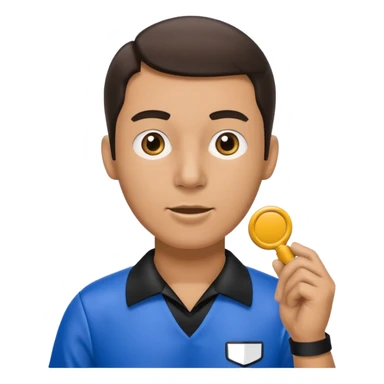 Referee, hold the whistle, blue cloth sticker