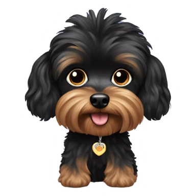 Black yorkie poodle  sticker