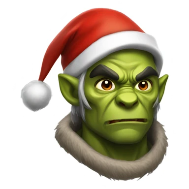 Fierce Orc ranger wearing santa hat sticker