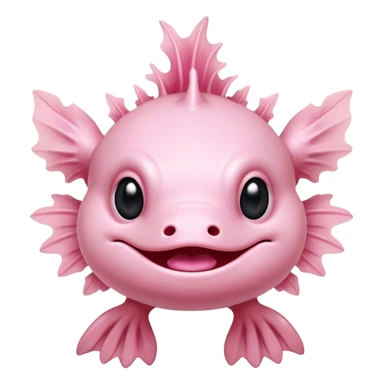 Cinematic Comical Axolotl Portrait Emoji, Head tilted dramatically with an exaggeratedly amused expression, featuring smooth, pale pink skin with ruffled, feathery gills and wide, expressive dark eyes filled with playful disbelief, Simplified yet hilariously expressive features, highly detailed, glowing with a slightly sassy glow, high shine, dramatic yet playful, stylized with an air of cheeky mischief, bright and endearing, soft glowing outline, capturing the essence of a spirited and over-the-top aquatic friend, so meme-worthy it feels like it could side-eye its way into internet fame instantly! sticker