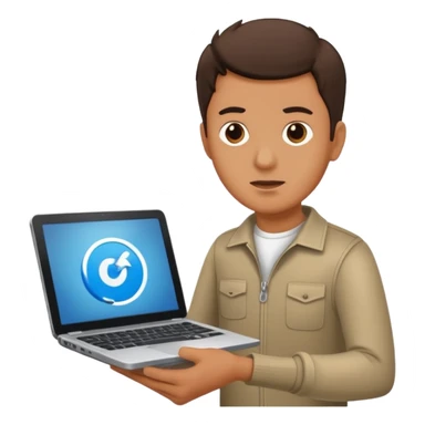 man throws laptop away sticker